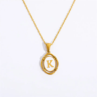 Wholesale Jewelry Lady Commute Letter 201 Stainless Steel 304 Stainless Steel 18K Gold Plated Plating Necklace