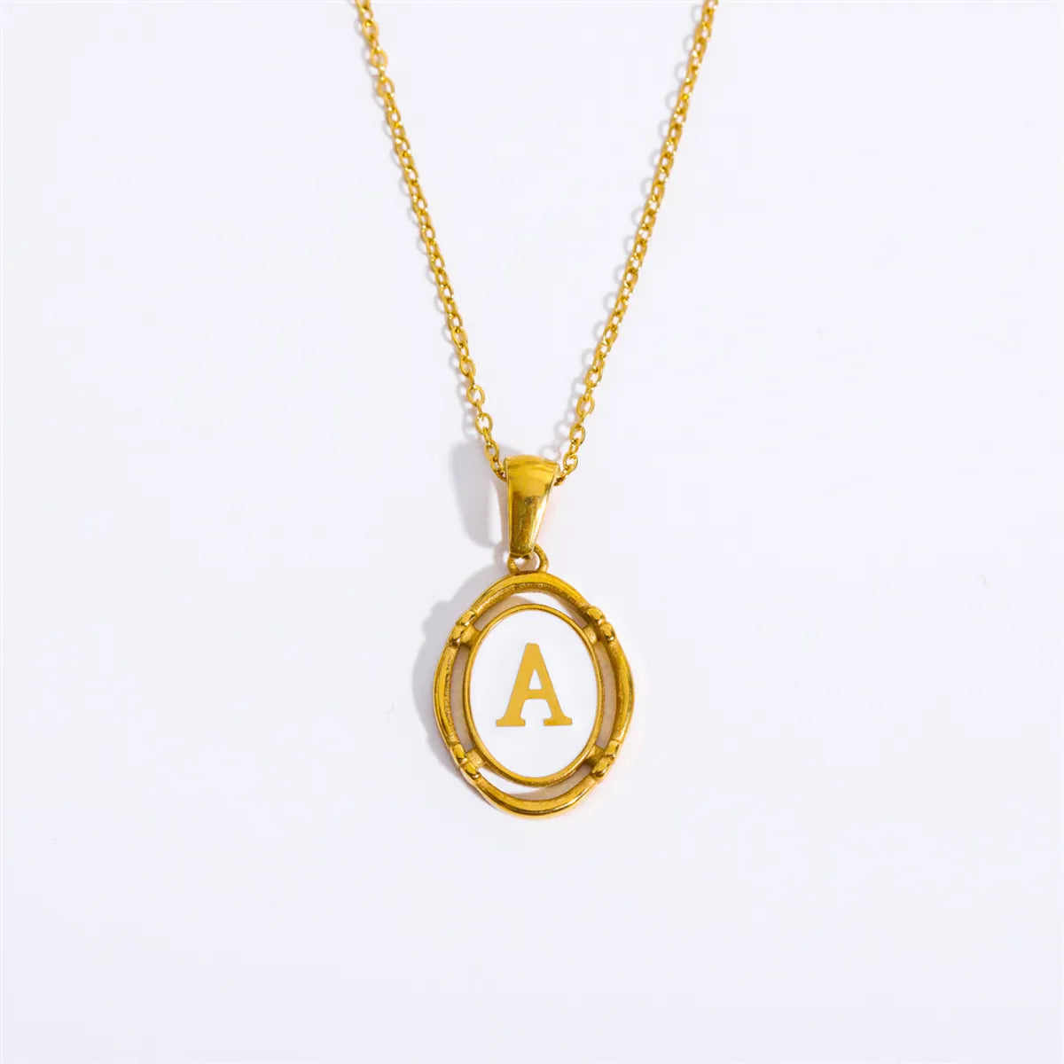 Wholesale Jewelry Lady Commute Letter 201 Stainless Steel 304 Stainless Steel 18K Gold Plated Plating Necklace