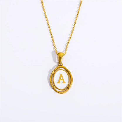 Wholesale Jewelry Lady Commute Letter 201 Stainless Steel 304 Stainless Steel 18K Gold Plated Plating Necklace