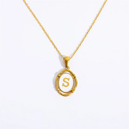 Wholesale Jewelry Lady Commute Letter 201 Stainless Steel 304 Stainless Steel 18K Gold Plated Plating Necklace