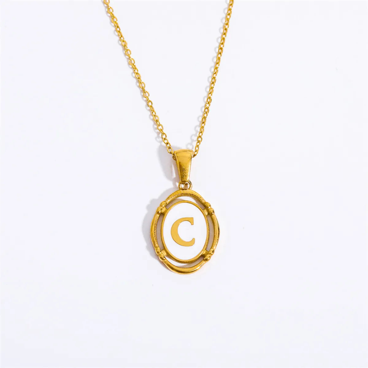 Wholesale Jewelry Lady Commute Letter 201 Stainless Steel 304 Stainless Steel 18K Gold Plated Plating Necklace