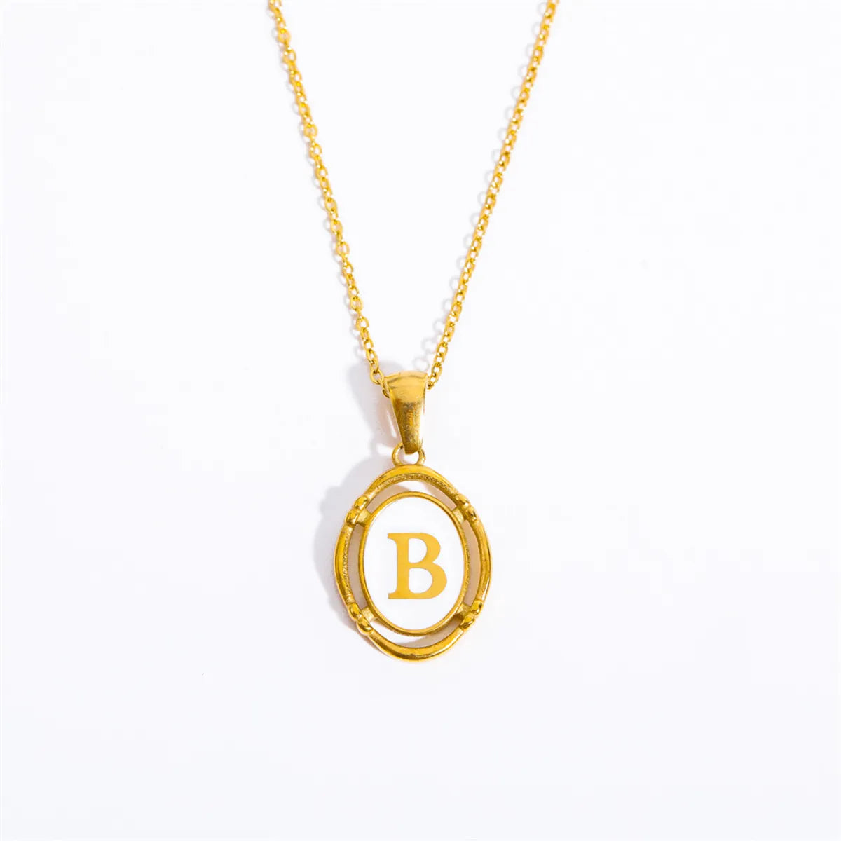 Wholesale Jewelry Lady Commute Letter 201 Stainless Steel 304 Stainless Steel 18K Gold Plated Plating Necklace