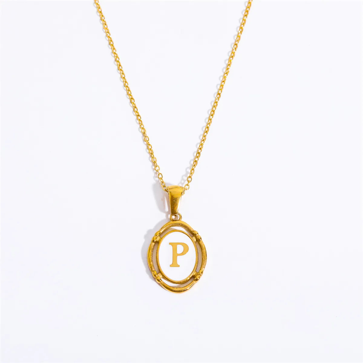 Wholesale Jewelry Lady Commute Letter 201 Stainless Steel 304 Stainless Steel 18K Gold Plated Plating Necklace