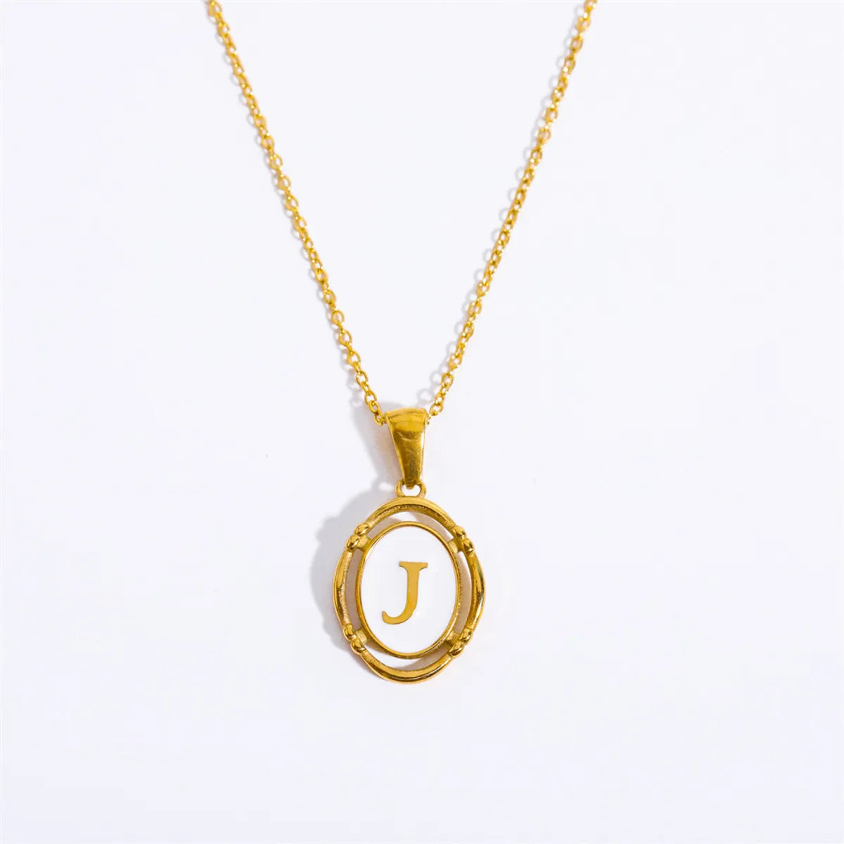 Wholesale Jewelry Lady Commute Letter 201 Stainless Steel 304 Stainless Steel 18K Gold Plated Plating Necklace