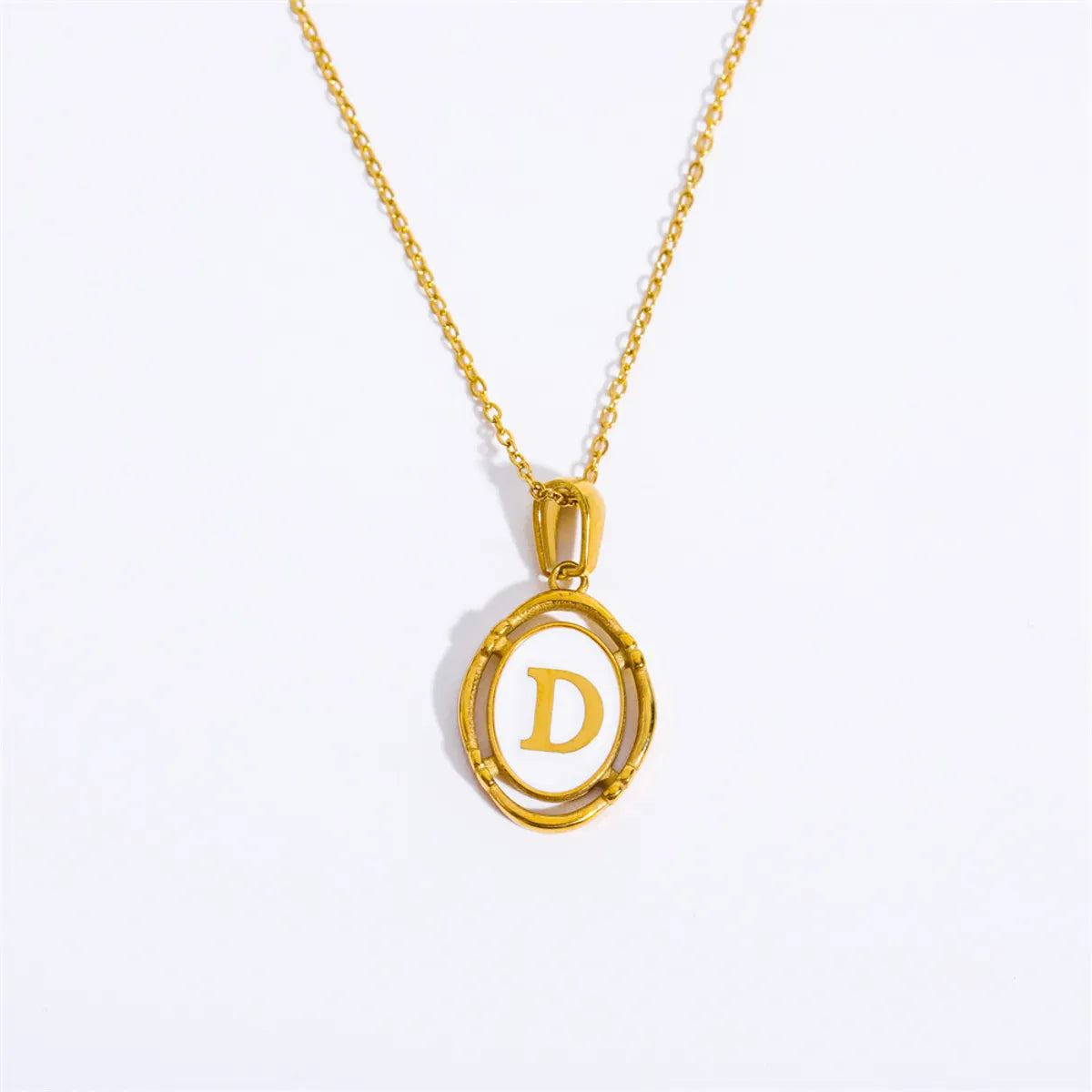 Wholesale Jewelry Lady Commute Letter 201 Stainless Steel 304 Stainless Steel 18K Gold Plated Plating Necklace