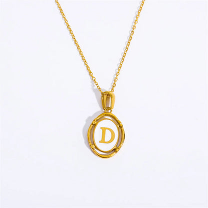 Wholesale Jewelry Lady Commute Letter 201 Stainless Steel 304 Stainless Steel 18K Gold Plated Plating Necklace