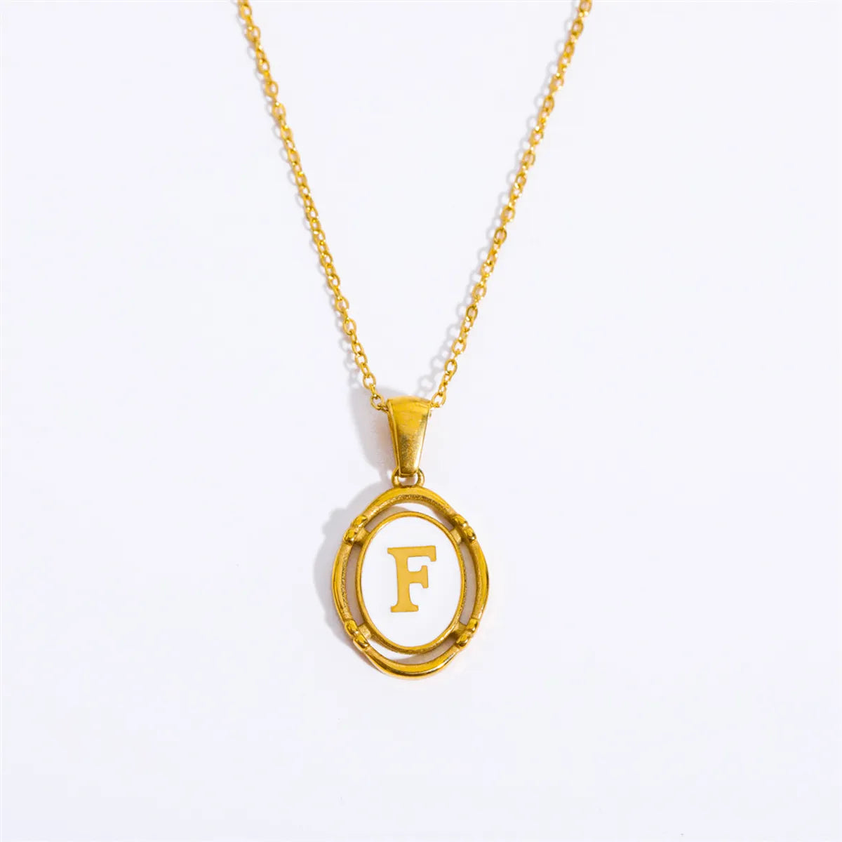 Wholesale Jewelry Lady Commute Letter 201 Stainless Steel 304 Stainless Steel 18K Gold Plated Plating Necklace