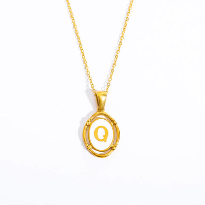 Wholesale Jewelry Lady Commute Letter 201 Stainless Steel 304 Stainless Steel 18K Gold Plated Plating Necklace