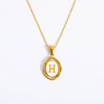 Wholesale Jewelry Lady Commute Letter 201 Stainless Steel 304 Stainless Steel 18K Gold Plated Plating Necklace