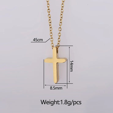 Lady Cross Titanium Steel Pendant Necklace