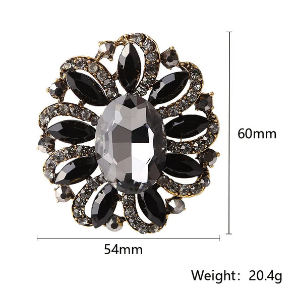 Lady Flower Alloy Inlay Artificial Gemstones Women'S Brooches