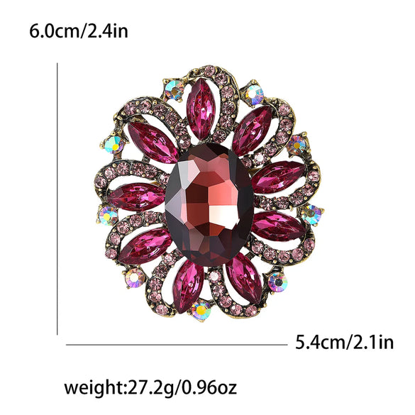 Lady Flower Alloy Inlay Artificial Gemstones Women'S Brooches