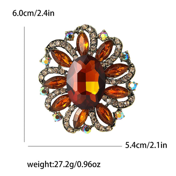 Lady Flower Alloy Inlay Artificial Gemstones Women'S Brooches