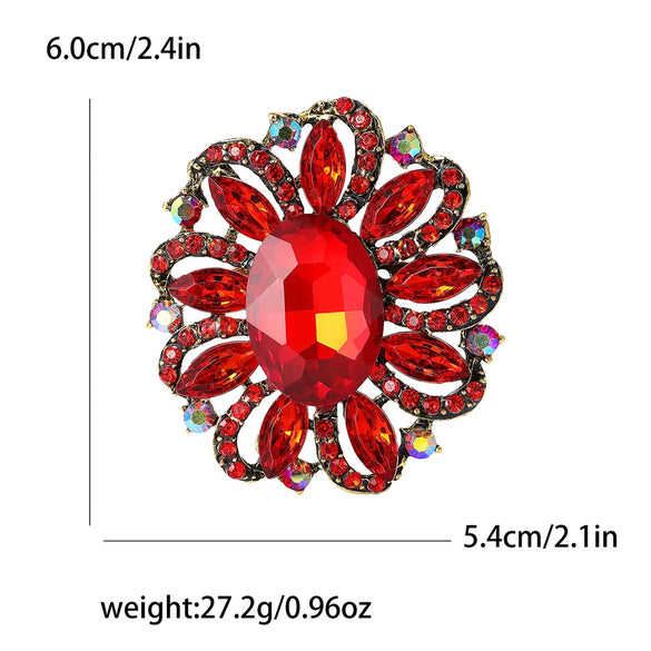 Lady Flower Alloy Inlay Artificial Gemstones Women'S Brooches
