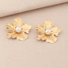 Lady Flower Alloy Plating Inlay Artificial Pearls Women'S Ear Studs