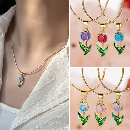 Lady Flower Alloy Plating Women's Pendant Necklace