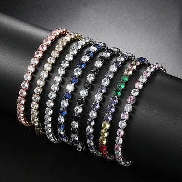 Lady Geometric Copper Plating Inlay Zircon Bracelets