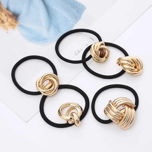 Lady Geometric Metal Handmade Hair Tie 1 Piece