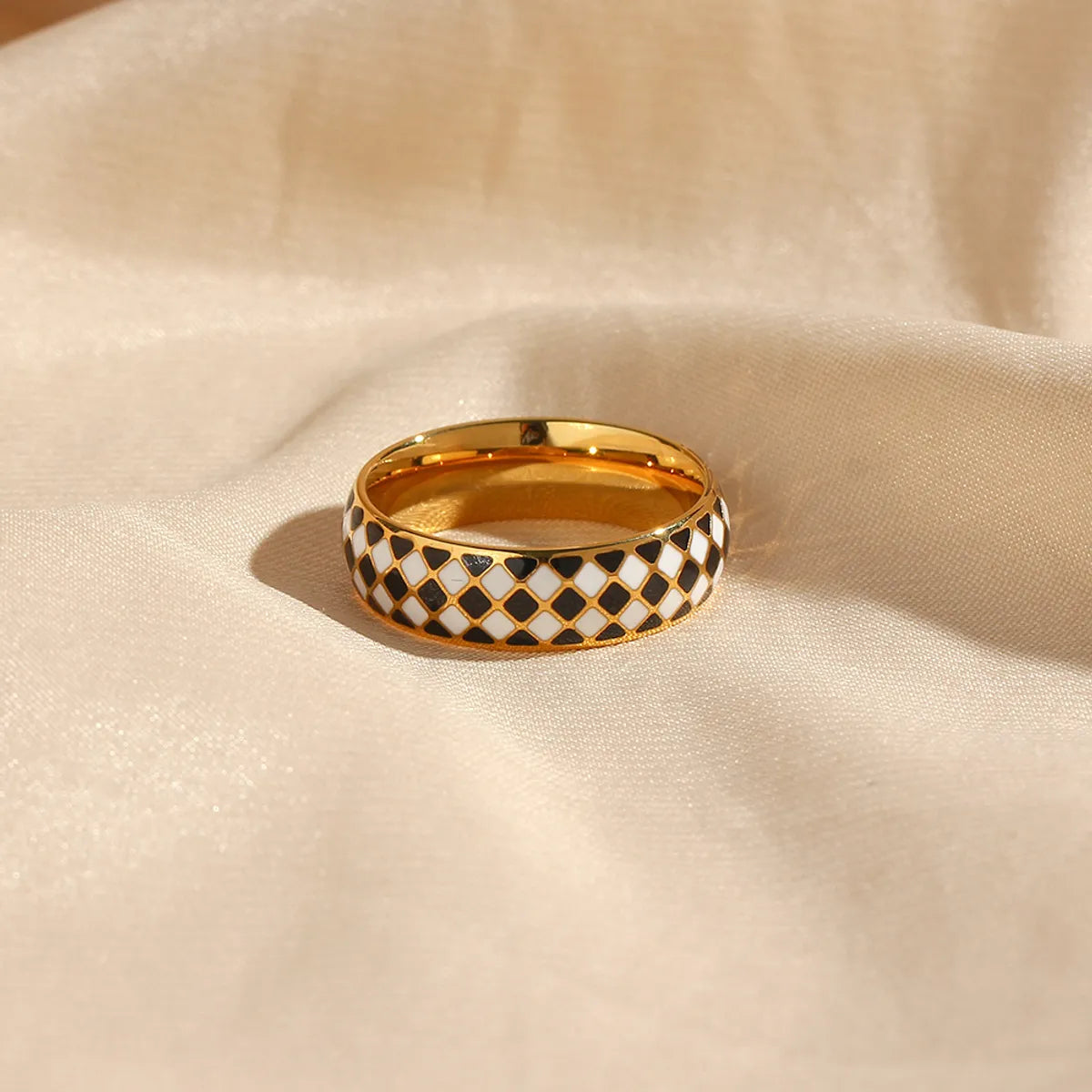 Lady Geometric Plaid Stainless Steel Rings Stainless Steel Rings