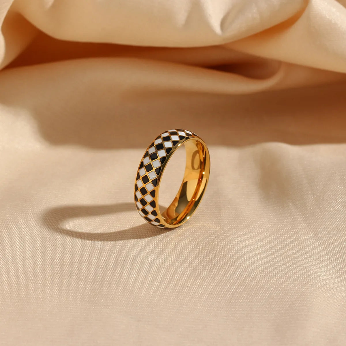 Lady Geometric Plaid Stainless Steel Rings Stainless Steel Rings