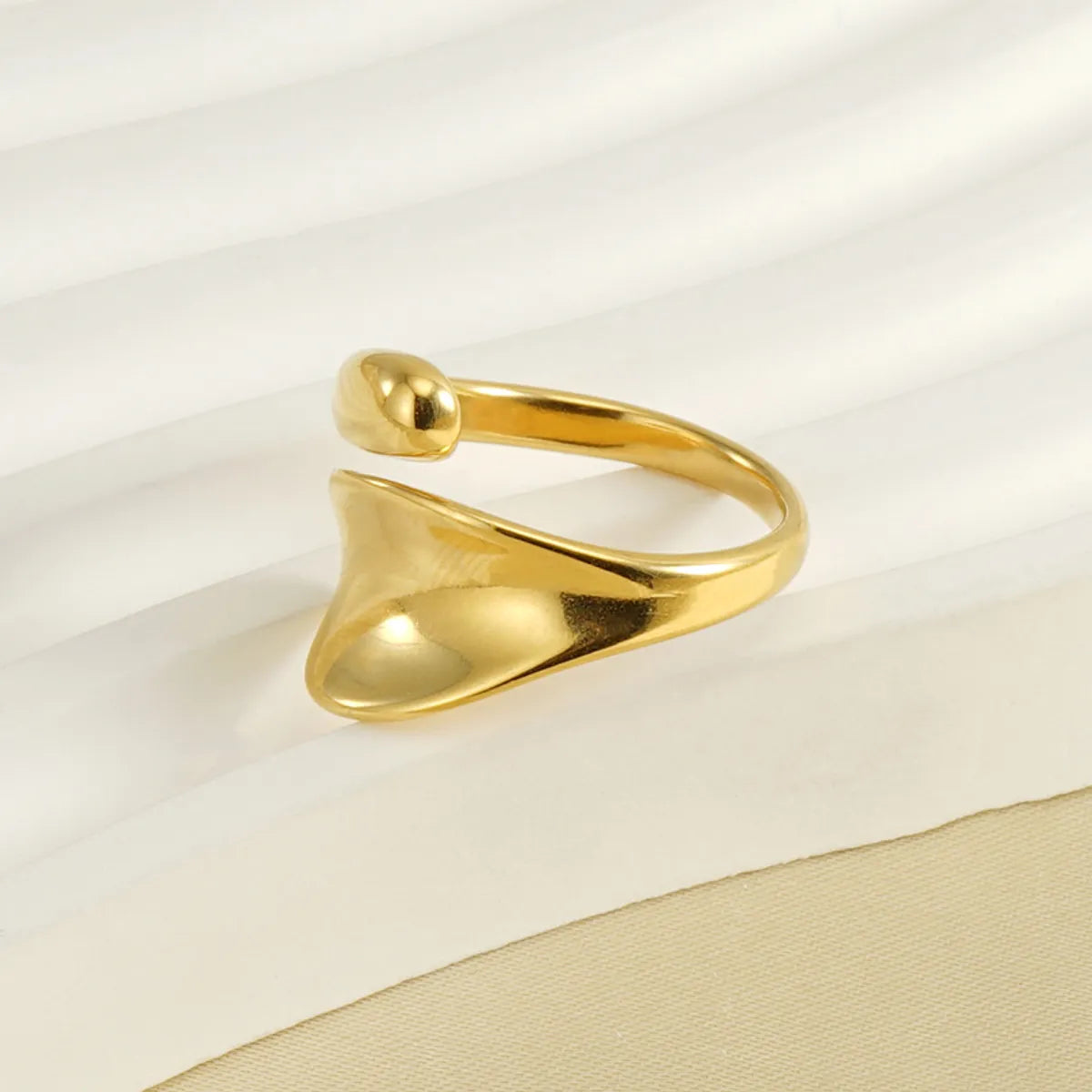 Lady Geometric Stainless Steel Gold Plated Gold Plated Open Ring