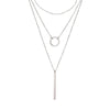 Lady Geometric Stainless Steel Plating Layered Necklaces