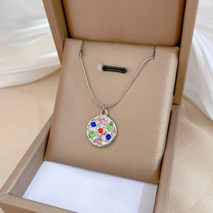 Titanium Steel Lady Plating Geometric Pendant Necklace