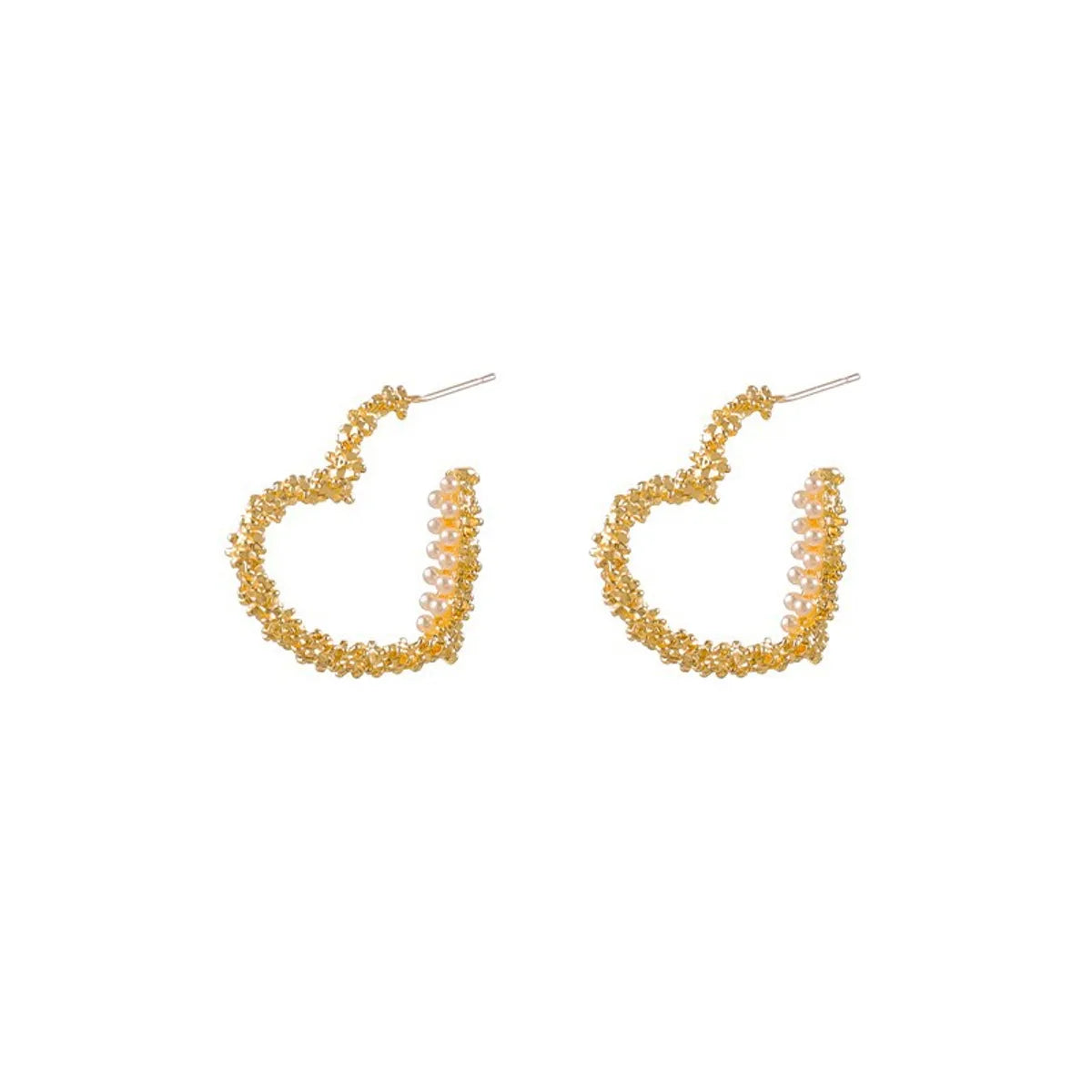 Lady Heart Shape Alloy Plating Women'S Earrings Ear Studs