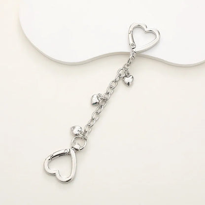 Lady Heart Shape Butterfly Metal Plating Chain Bag Pendant