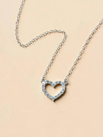 Lady Heart Shape Gold Plated Rhinestones Alloy Wholesale Necklace