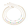 Lady Irregular Round Alloy Iron Copper Irregular Layered Chain Necklace