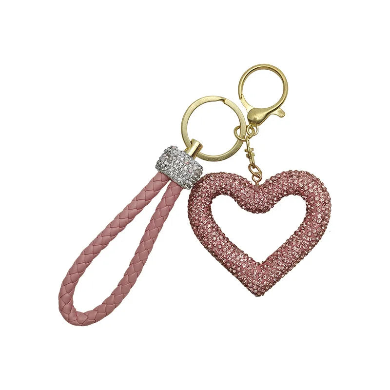 Lady Korean Style Heart Shape Pu Leather Clay Women'S Bag Pendant Keychain