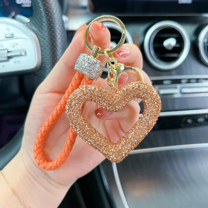 Lady Korean Style Heart Shape Pu Leather Clay Women'S Bag Pendant Keychain