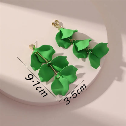 Lady Leaf Alloy Plating Women's Earrings 1 Pair