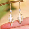 Lady Leaf Artificial Crystal Alloy Inlay Zircon Women'S Drop Earrings