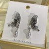 Lady Leaf Artificial Crystal Alloy Inlay Zircon Women'S Drop Earrings