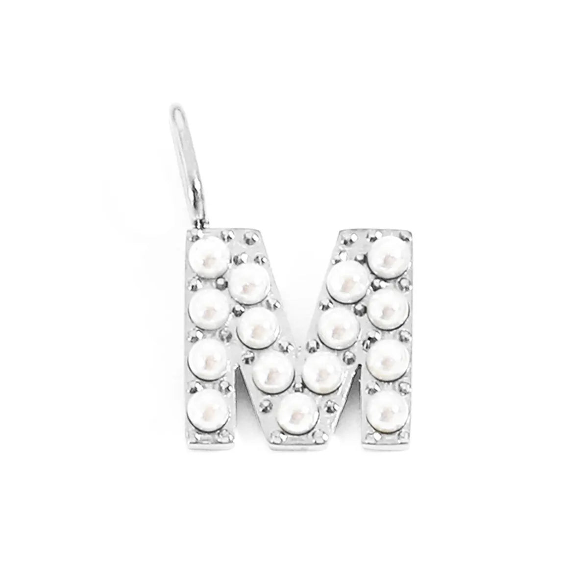 Lady Letter Stainless Steel Plating Inlay Artificial Pearls Charms Jewelry Accessories