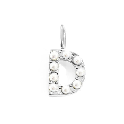 Lady Letter Stainless Steel Plating Inlay Artificial Pearls Charms Jewelry Accessories