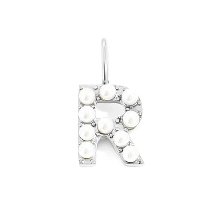 Lady Letter Stainless Steel Plating Inlay Artificial Pearls Charms Jewelry Accessories