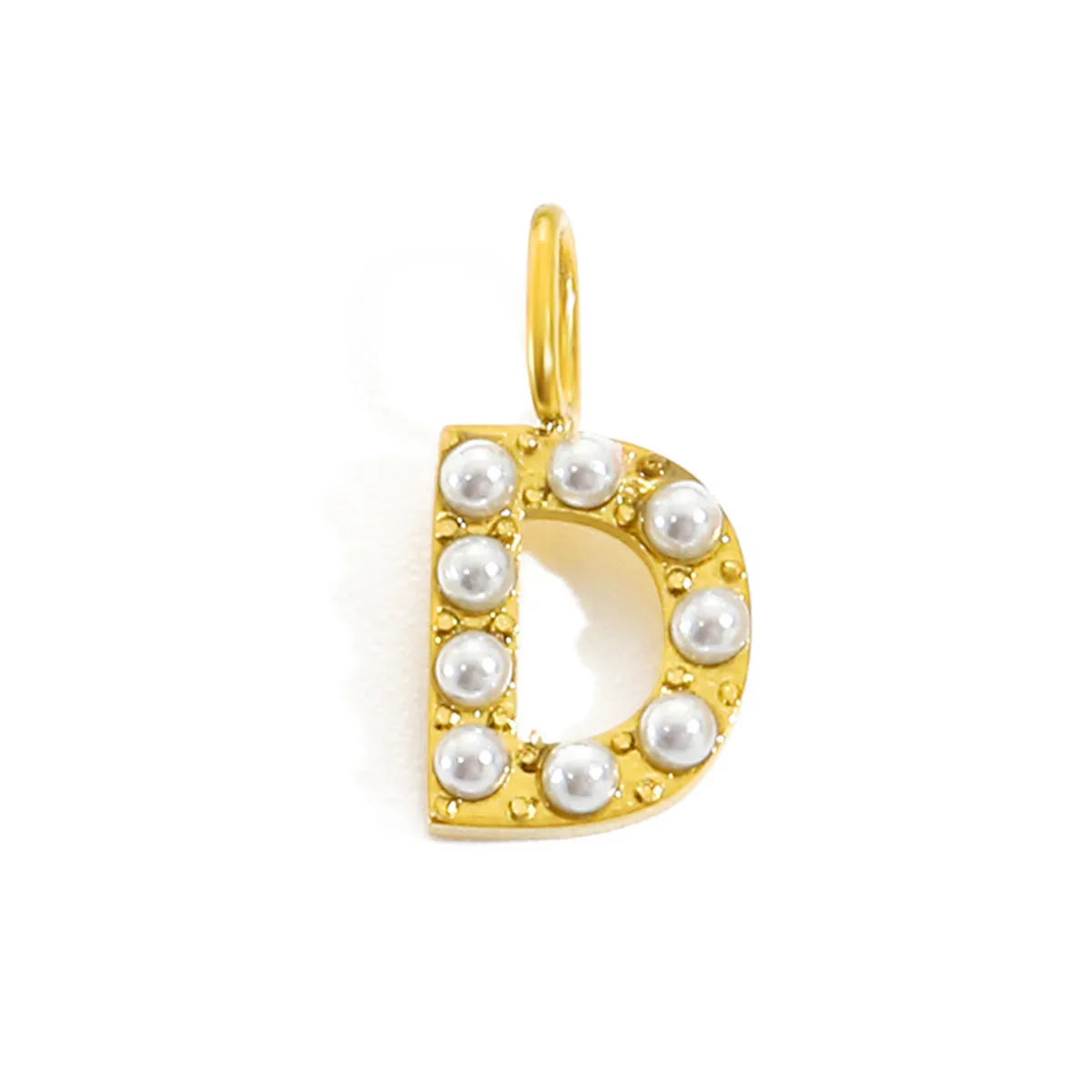 Lady Letter Stainless Steel Plating Inlay Artificial Pearls Charms Jewelry Accessories