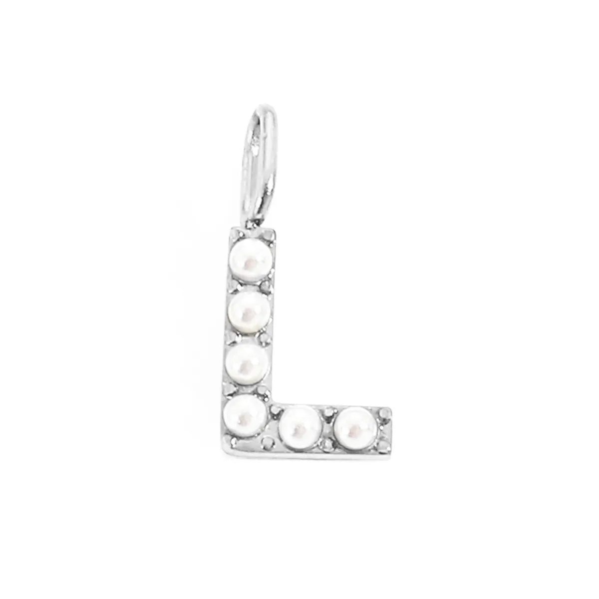 Lady Letter Stainless Steel Plating Inlay Artificial Pearls Charms Jewelry Accessories