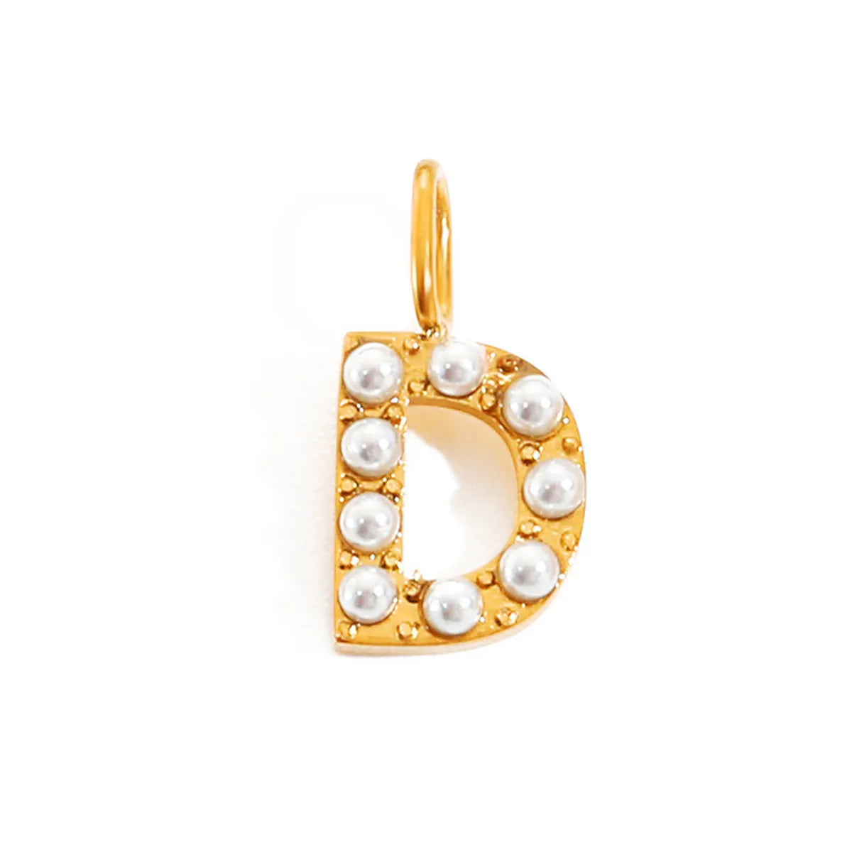 Lady Letter Stainless Steel Plating Inlay Artificial Pearls Charms Jewelry Accessories