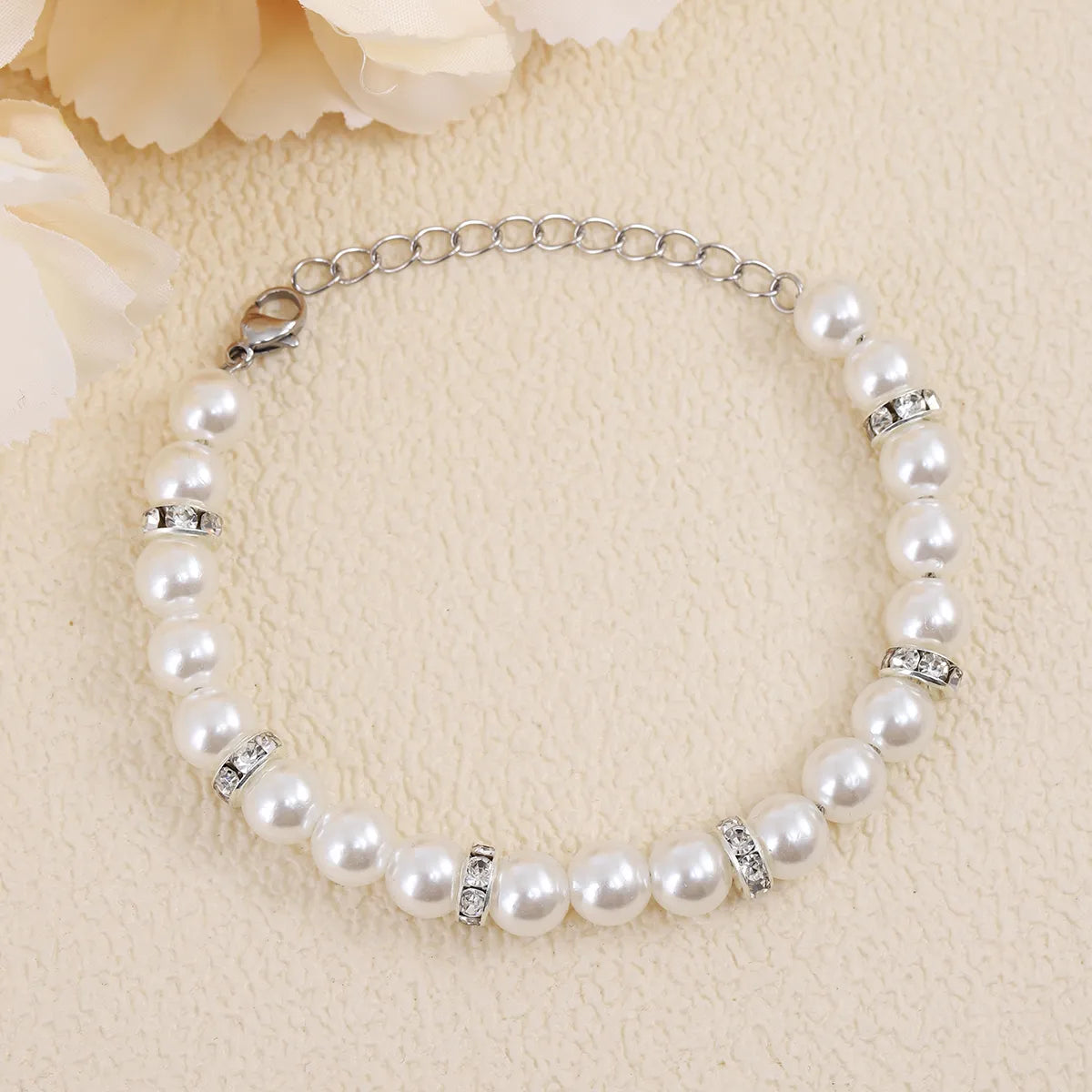 Lady Modern Style Classic Style Geometric Rhinestones 304 Stainless Steel Imitation Pearl Resin Wholesale Bracelets