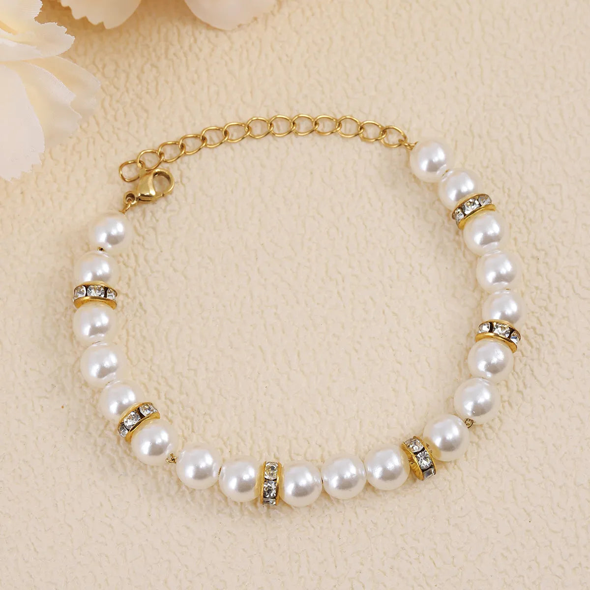 Lady Modern Style Classic Style Geometric Rhinestones 304 Stainless Steel Imitation Pearl Resin Wholesale Bracelets