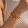 Lady Modern Style Classic Style Solid Color Stainless Steel 18k Gold Plated Bangle In Bulk