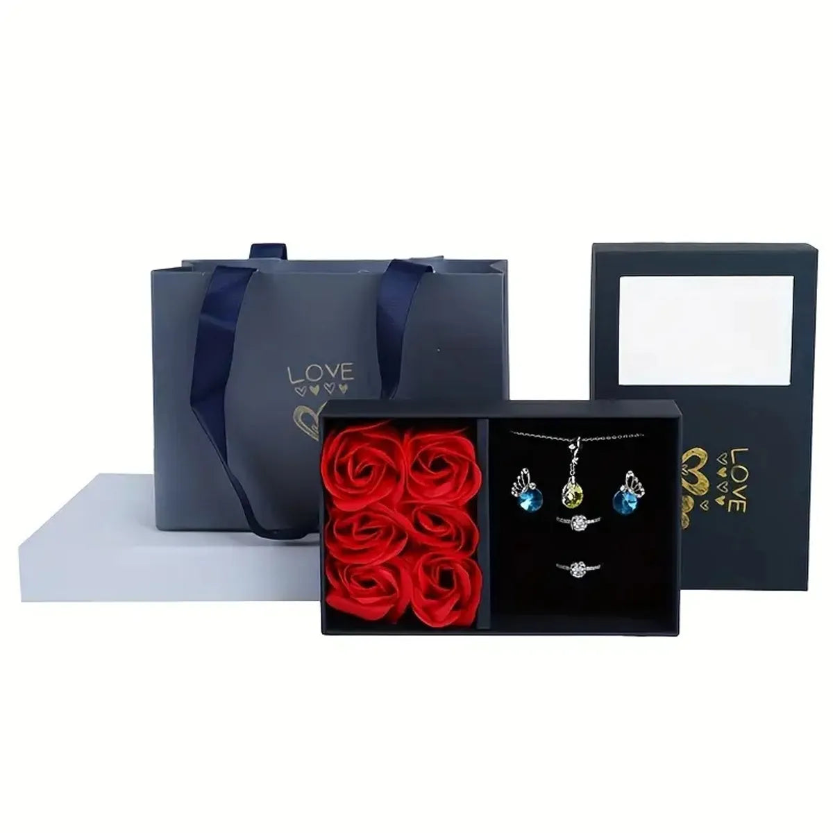 Lady Modern Style Classic Style Square Paper Valentine'S Day Mother'S Day Birthday Jewelry Packaging Bags Jewelry Boxes