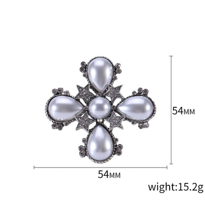 Lady Pearl Alloy Inlay Rhinestones Women'S Brooches