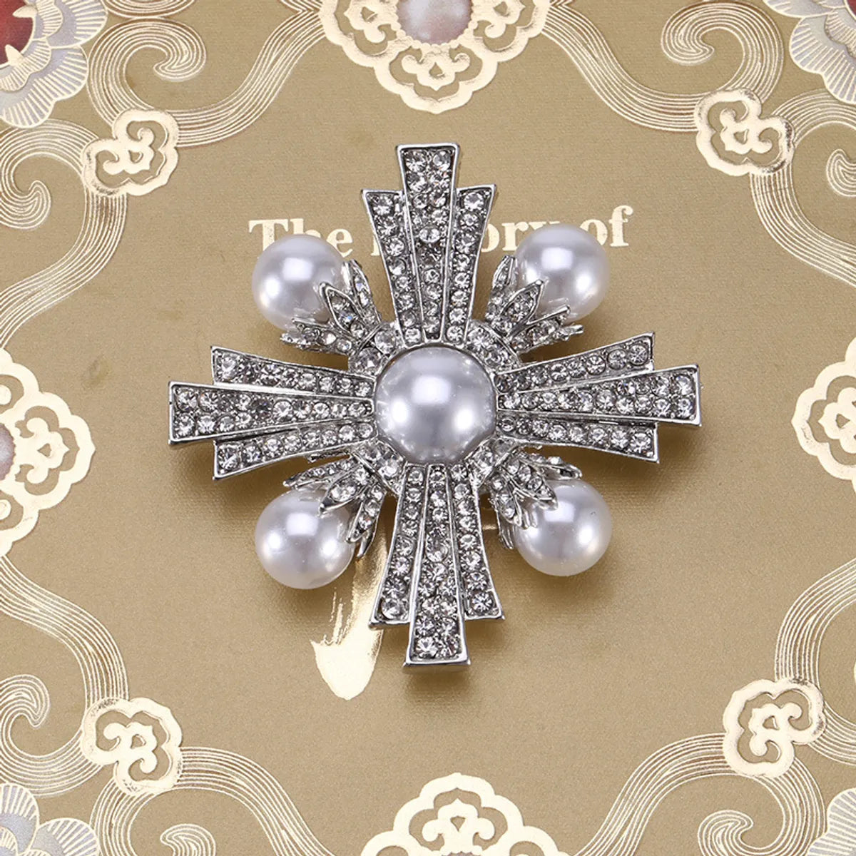 Lady Pearl Alloy Inlay Rhinestones Women'S Brooches