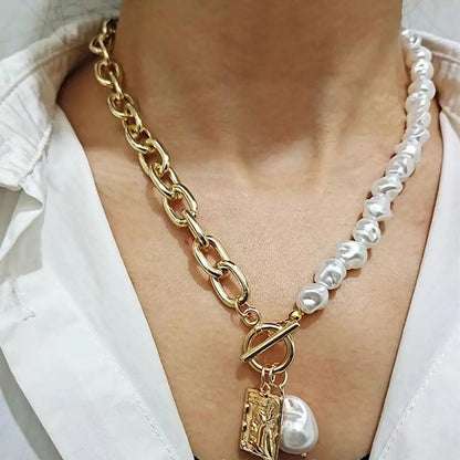 Lady Pearl Alloy Wholesale Pendant Necklace