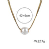 Wholesale Jewelry Lady Romantic Round 304 Stainless Steel Titanium Steel Artificial Pearls Plating Pendant Necklace